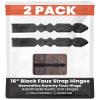 2 Pack 16" Black Faux Strap Hinges - Hand Forged Dummy Faux Hinge Handmade Rustic Iron Hinges for Farmhouse Shutter, Carriage Doors, Barn Door, Castle Door, and Gates The Nuevo Leon Series view 1