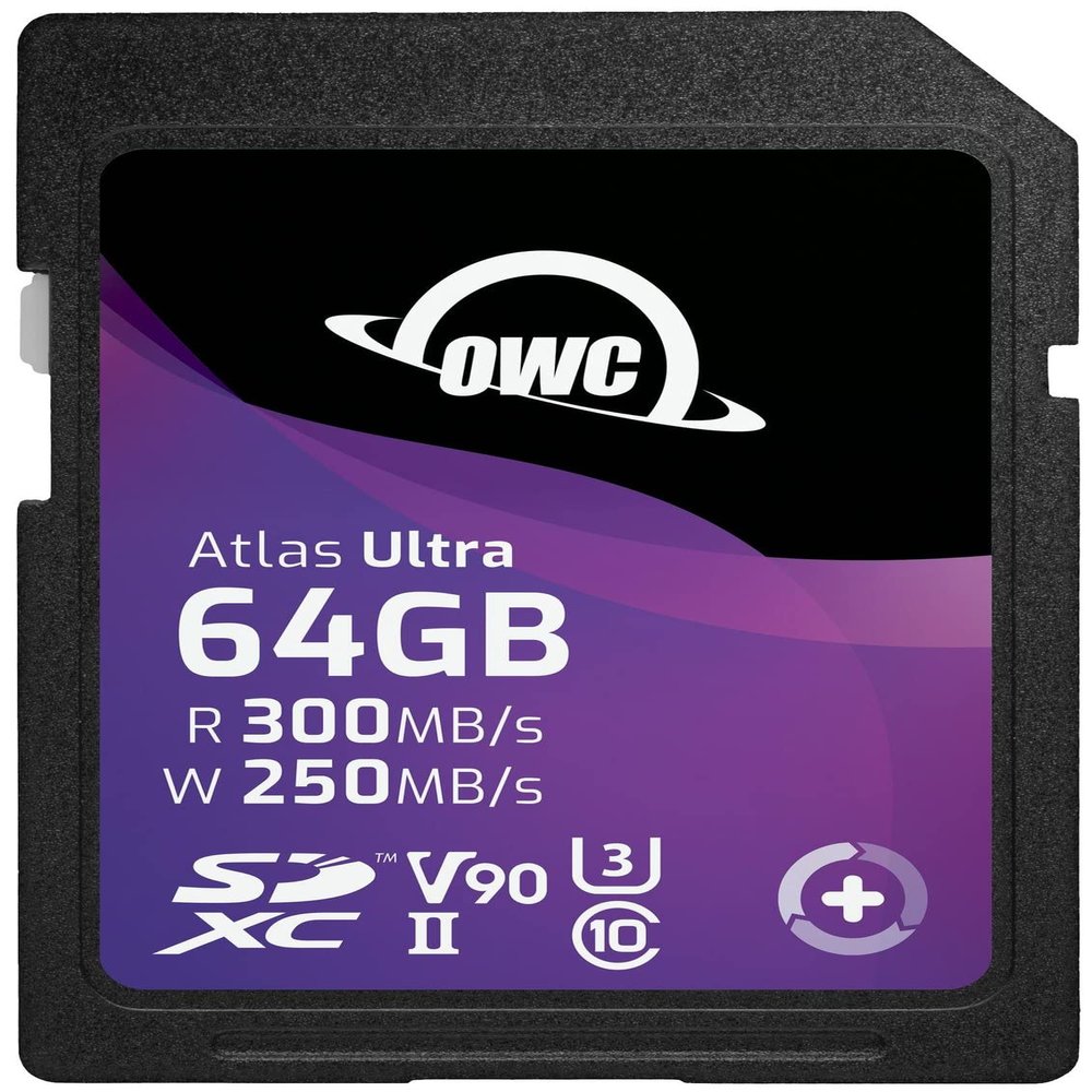 OWC 64GB Atlas Ultra SDXC V90 UHS-II Memory Card for DSLR and Mirrorless Operations