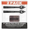 2 Pack 6" Black Faux Strap Hinges - Hand Forged Dummy Faux Hinge Handmade Rustic Iron Hinges for Farmhouse Shutter, Carriage Doors, Barn Door, Castle Door, and Gates The Tucson Series view 1