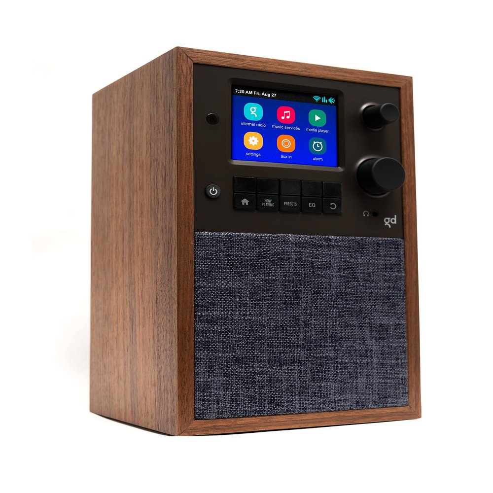 Grace Digital Alto Internet Radio + SiriusXM, Pandora, Spotify Connect, Bluetooth, Wi-Fi, 7-Day Alarm (Walnut)