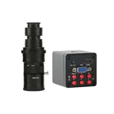 1080P HDMI VGA Industrial Digital Video Microscope Camera Electronic Magnifier & 200X C-Mount Lens