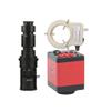 14MP VGA HDMI Lab Digital Industrial Soldering Repair Video Microscope Camera & 500X C-Mount Lens Whit 56-LED Adjustable Ring Light - Red view 1