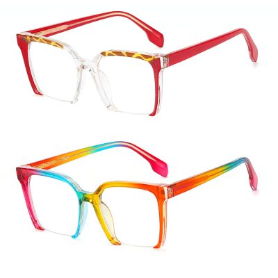 Melrose 2023 Fashion Vintage Anti Blue Light Women Glasse Retro Designer Eyeglasse Frame Ladies Clear Computer (2PCS C1+C8, 1, multiplier_x)