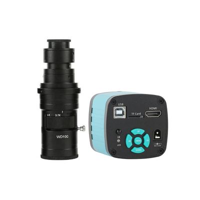 2K 4K 48MP HDMI USB TF Industrial Video Microscope Camera & 200X C-Mount Lens