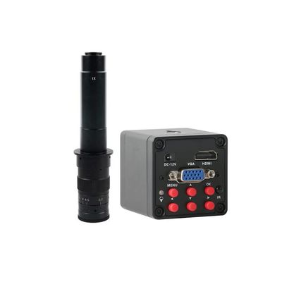 1080P HDMI VGA Industrial Digital Video Microscope Camera Electronic Magnifier & 300X C-Mount Lens