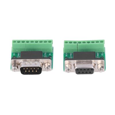 DB9 Male Female Connector Adapter, DB9 Male Female Screw Terminal Screw Terminal 9 Pin 9 Hole Conversion Board for RS232 RS485