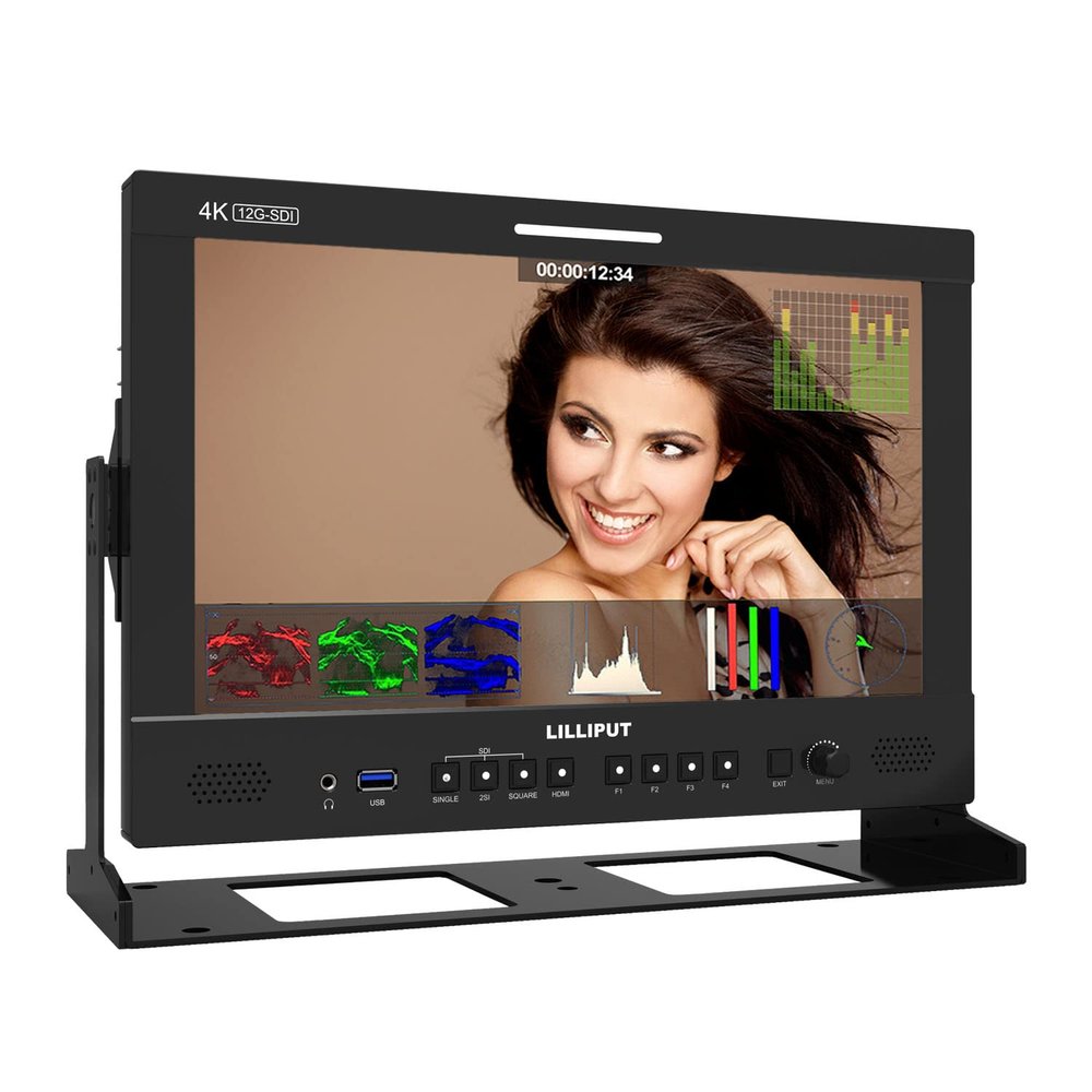 LILLIPUT Q13 10.1'' HDMI 2.0 2x12G-SDI PIP PBP Multiview 1500Nits on-Camera Monitor Full Screen Waveform Vector Scope 3D LUT HDR for Video Shooting (Q13-VBP with V Mount Plate)