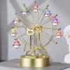 Certykllp Spinning Ferris Wheel with Personalized 1-12 Family Name Custom Metal Desktop Family Snowman Ferris Wheel with LED Light for Home Dcor Christmas Birthday Gifts (Snowman Ferris wheel) view 2