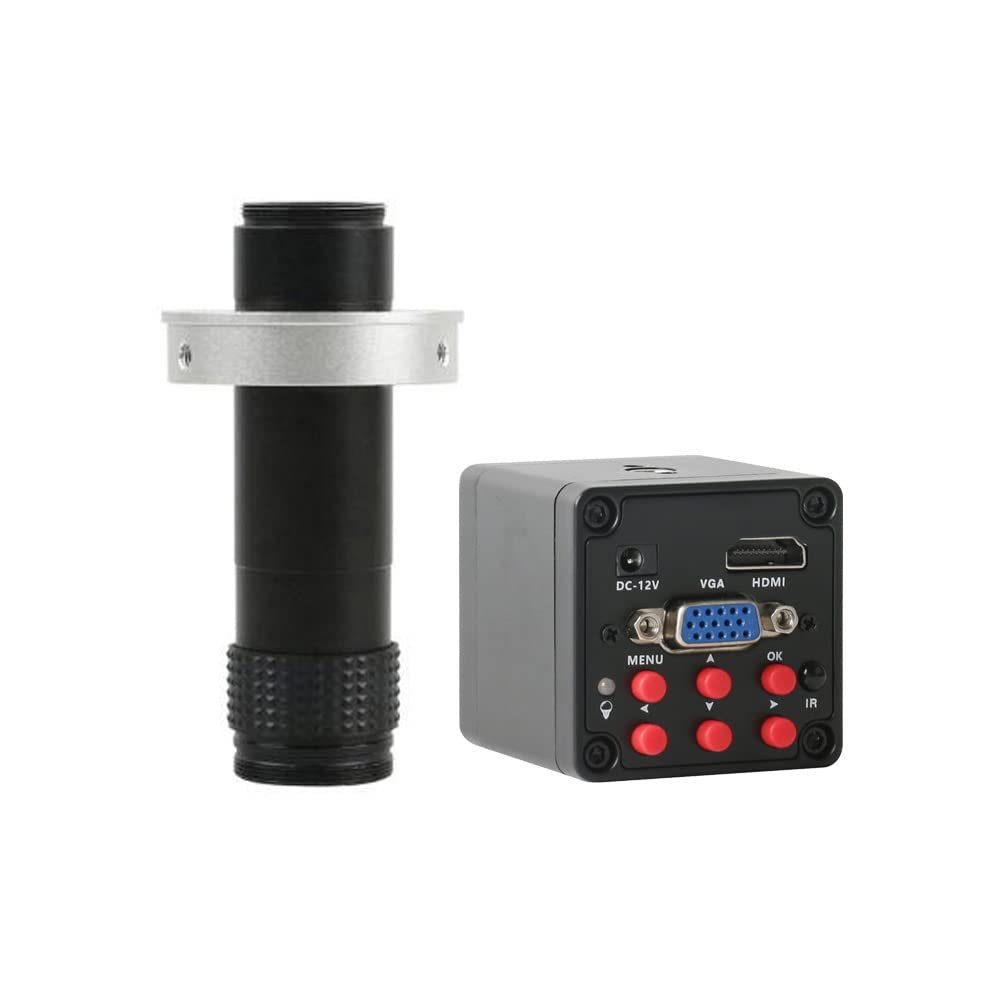 1080P HDMI VGA Industrial Digital Video Microscope Camera Electronic Magnifier & 120X C-Mount Lens