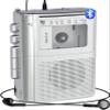 Gracioso Bluetooth Cassette Player Recorder with Bluetooth Transmitter, AM FM Cassette Player with Big Speaker,3.5mm Headphone Jack,Microphone Jack, 2*AA Battery Opearated for Home view 1