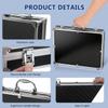 Aluminum Hard Case Briefcase Box Lockable Flight Case Container for Test Instruments Cameras Tools Mechanical Garage Black view 2