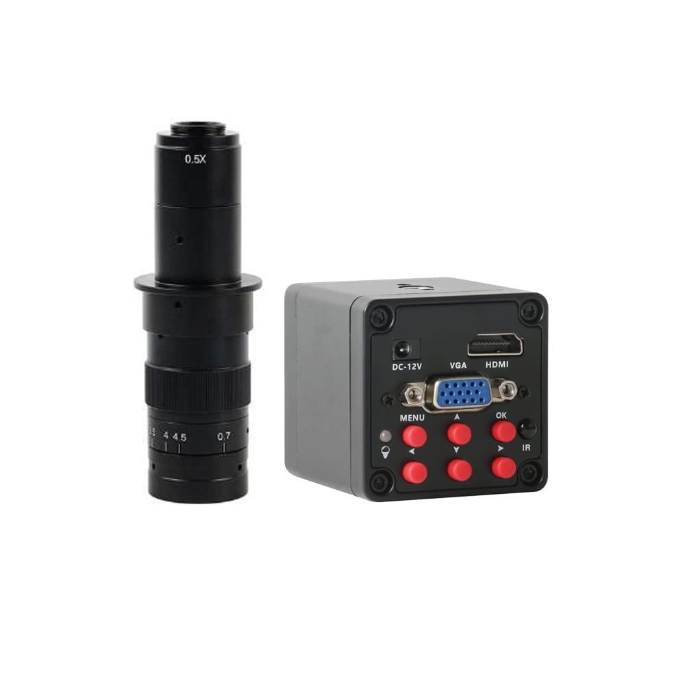 1080P HDMI VGA Industrial Digital Video Microscope Camera Electronic Magnifier & 180X C-Mount Lens