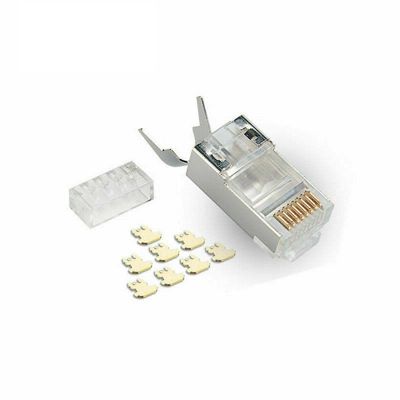 10Pcs Network Connectors RJ45 Cat7 Shield FTP 1.45mm 8P8C Plugs