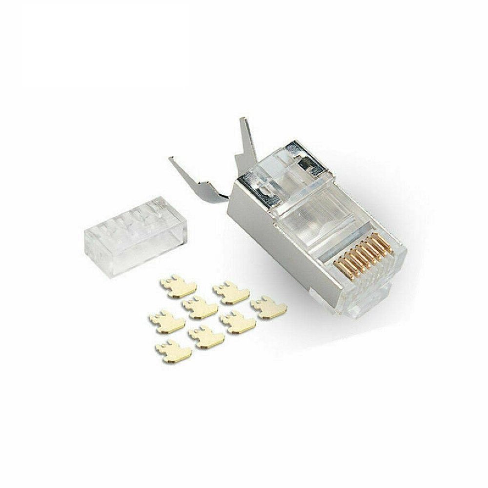 10Pcs Network Connectors RJ45 Cat7 Shield FTP 1.45mm 8P8C Plugs