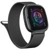 Vanjua Metal Band for Fitbit Sense 2,Sense Bands, Fitbit Versa 4,Versa 3 Bands Women Men,Versa 4 Smartwatch (Small, Black) view 1