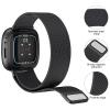 Vanjua Metal Band for Fitbit Sense 2,Sense Bands, Fitbit Versa 4,Versa 3 Bands Women Men,Versa 4 Smartwatch (Small, Black) view 2