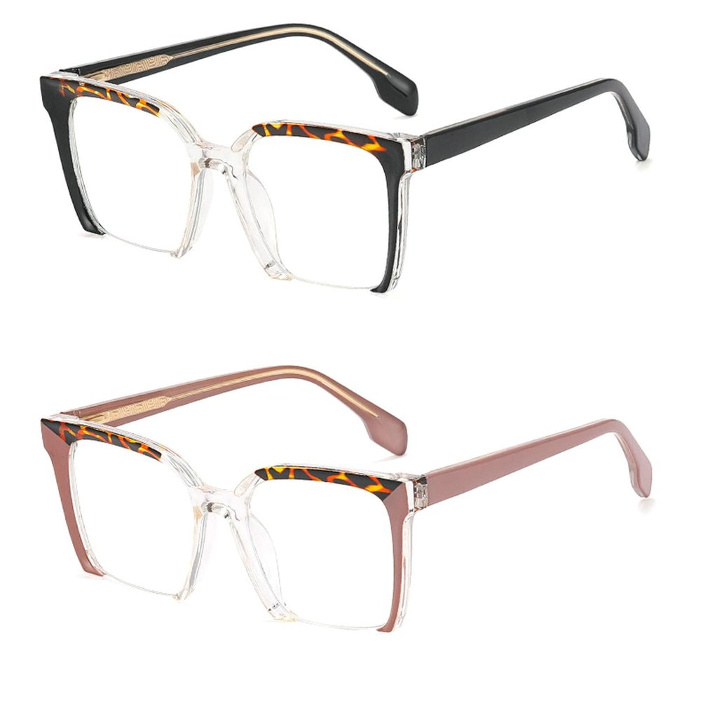 Melrose 2023 Fashion Vintage Anti Blue Light Women Glasse Retro Designer Eyeglasse Frame Ladies Clear Computer (2PCS C3+C5, 1, multiplier_x)