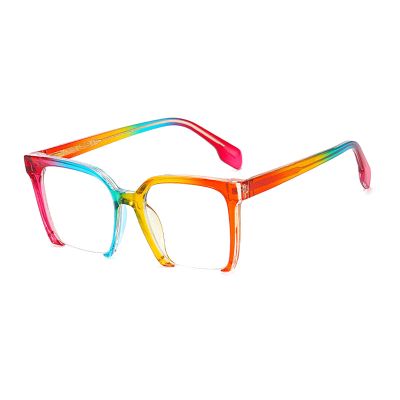 laureles Fashion Blue Light Blocking Reading Glasses Women Half Frames Rainbow Eyeglasses Gaming Reader (C1, 1.25, multiplier_x)