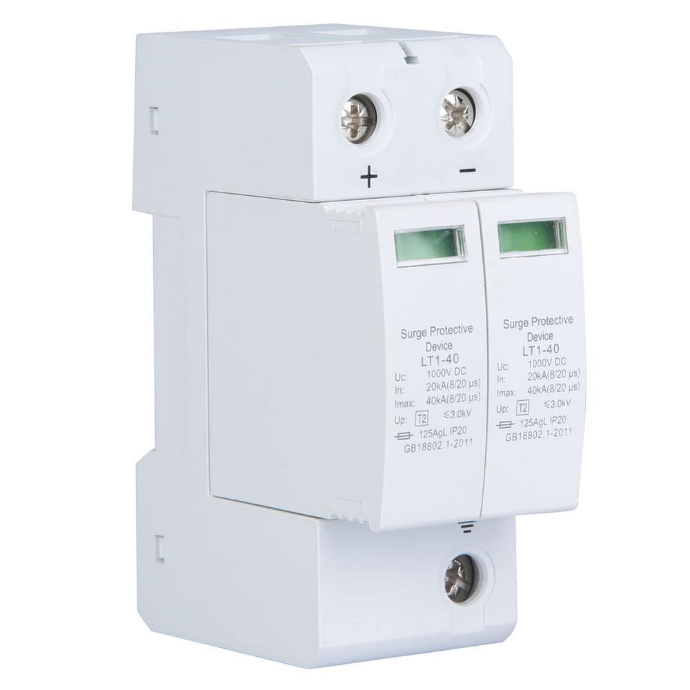 Oumefar Protective Device, 2P Protective Arrester Device DC Photovoltaic Protector Low voltage Arrester for Power Distribution and Control Appliances(2P20KA)