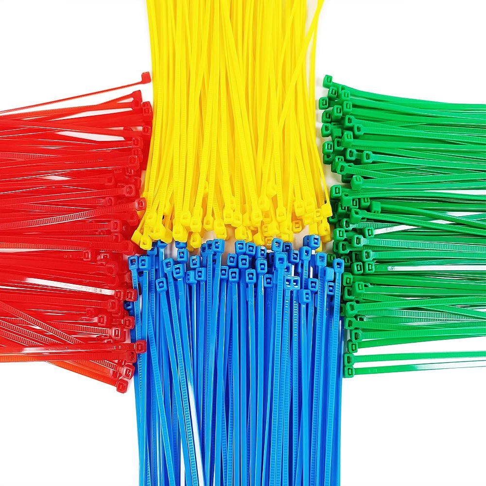 400Pcs Colored Zip Ties 4 Inch Small Zip Ties Cable Ties Mini Zipties Red Yellow Green Blue Zip Ties Set 4/6/8 Inch