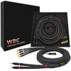 WORLDS BEST CABLES 6 Foot Ultimate - 7 AWG - Ultra-Pure OFC  Extra Premium Audiophile HiFi Bi-Wire Speaker Cable Pair with Eminence Gold Banana (x2) & Spade (x4) Plugs & Carbon Tweed Jacket view 1
