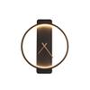 ZWPAYF Creative Design Clock and Watch Modelling Wall Sconces Round Black Metal Wall lamp Household LED Side Glow Wall Lights 22w Warm Light Dresser, Living Room Wall Light Fixtures view 1