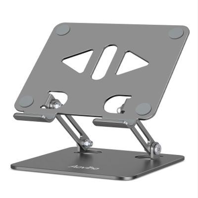 Aoviho Adjustable Tablet Stand Holder for Desk, Desktop Tablet Holder, Foldable Aluminum Tablet Mount for iPad pro 12.9, iPad Air Mini, Samsung Galaxy Tabs Z Fold Kindle Fire,4-12 inch, Grey