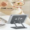 Aoviho Adjustable Tablet Stand Holder for Desk, Desktop Tablet Holder, Foldable Aluminum Tablet Mount for iPad pro 12.9, iPad Air Mini, Samsung Galaxy Tabs Z Fold Kindle Fire,4-12 inch, Grey view 2