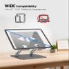 Aoviho Adjustable Tablet Stand Holder for Desk, Desktop Tablet Holder, Foldable Aluminum Tablet Mount for iPad pro 12.9, iPad Air Mini, Samsung Galaxy Tabs Z Fold Kindle Fire,4-12 inch, Grey view 3