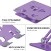 Aoviho Tablet Stand Holder for Desk, Adjustable Desktop Tablet Holder, Foldable Aluminum Tablet Mount for iPad pro 12.9, iPad Air Mini, Samsung Galaxy Tabs Z Fold Kindle Fire 4-12 inch Purple view 4