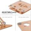 Aoviho Tablet Stand Holder for Desk Adjustable Tablet Holder, Foldable Aluminum Desktop Tablet Holder for iPad Samsung Galaxy Tabs Amazon Kindle Fire,All Tablets 4-12 inch, Gold view 4