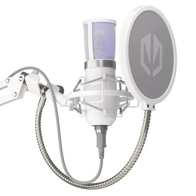 ENDORFY Solum Streaming Blanc USB Microphone for PC, White, 720p Streaming, Amazon Instant Video Compatible