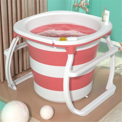 Portable Bathtub Adult Freestanding Bathtub Efficient Maintenance Of Temperature Silica Gel Folding Bathtub For Hot Or Cold Bath In Home And Outdoor,pink,M