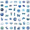 100pcs Blue Water Bottles Stickers for Adults,Aesthetic Waterproof Decals,Cool Vinyl Sticker Packs,Laptop Hydroflask Skateboard Computer Locker Stickers Decor for Teens Girls Boys view 2