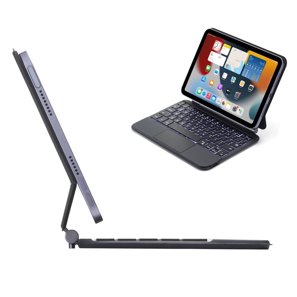 HENGHUI Keyboard for iPad mini 7 A17 Pro/iPad mini 6th Generation Magnetic Keyboard Case Floating Cantilever Stand Multi-Touch Trackpad Backlit Keys for iPad mini 6 (Black)