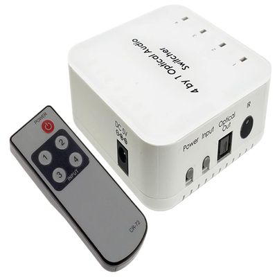 4-Port Optical Digital Audio Switcher with IR Remote