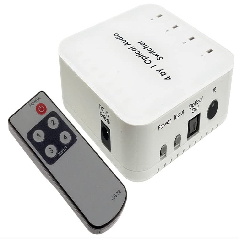 4-Port Optical Digital Audio Switcher with IR Remote