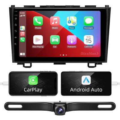 SizxNanv forHONDA CRV 2007 2008 2009 2010 2011 Android Touch Screen Compatible with Carplay Android Auto,Car Radio Stereo Bluetooth Navigation Media Player GPS WiFi FM/AM Backup Camera Head Unit
