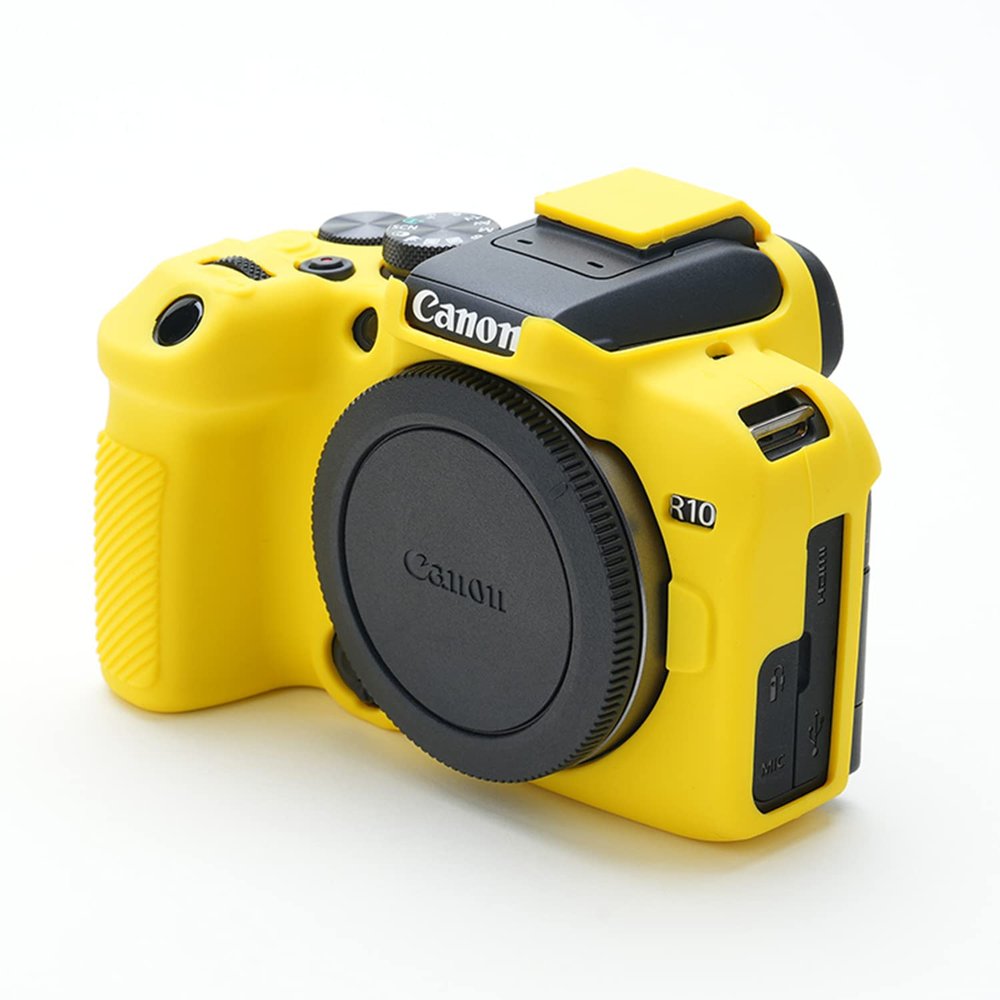 EOS R10 Case, TUYUNG Silicone Protective Housing Case Cover, Compatible with Canon EOS R10 Mirrorless Camera, Yellow