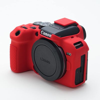 EOS R10 Case, TUYUNG Silicone Protective Housing Case Cover, Compatible with Canon EOS R10 Mirrorless Camera, Red