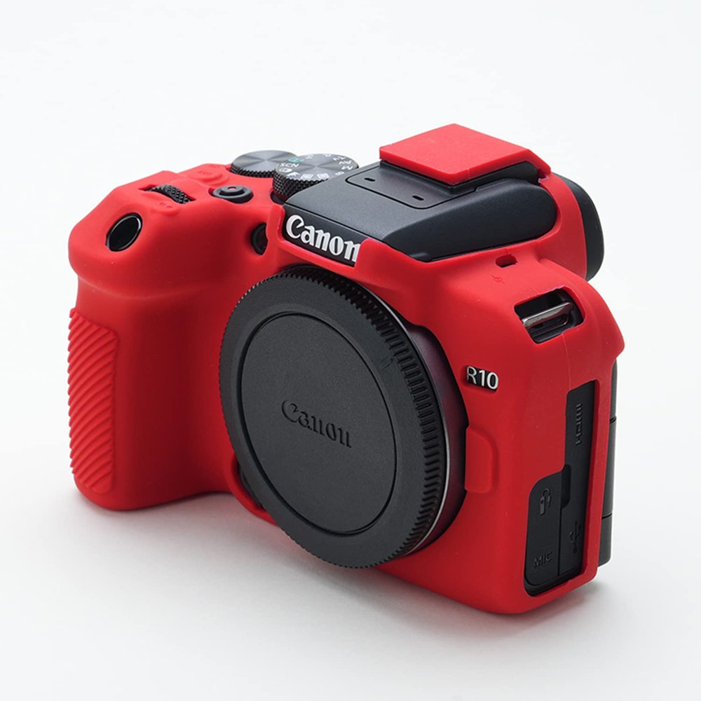 EOS R10 Case, TUYUNG Silicone Protective Housing Case Cover, Compatible with Canon EOS R10 Mirrorless Camera, Red