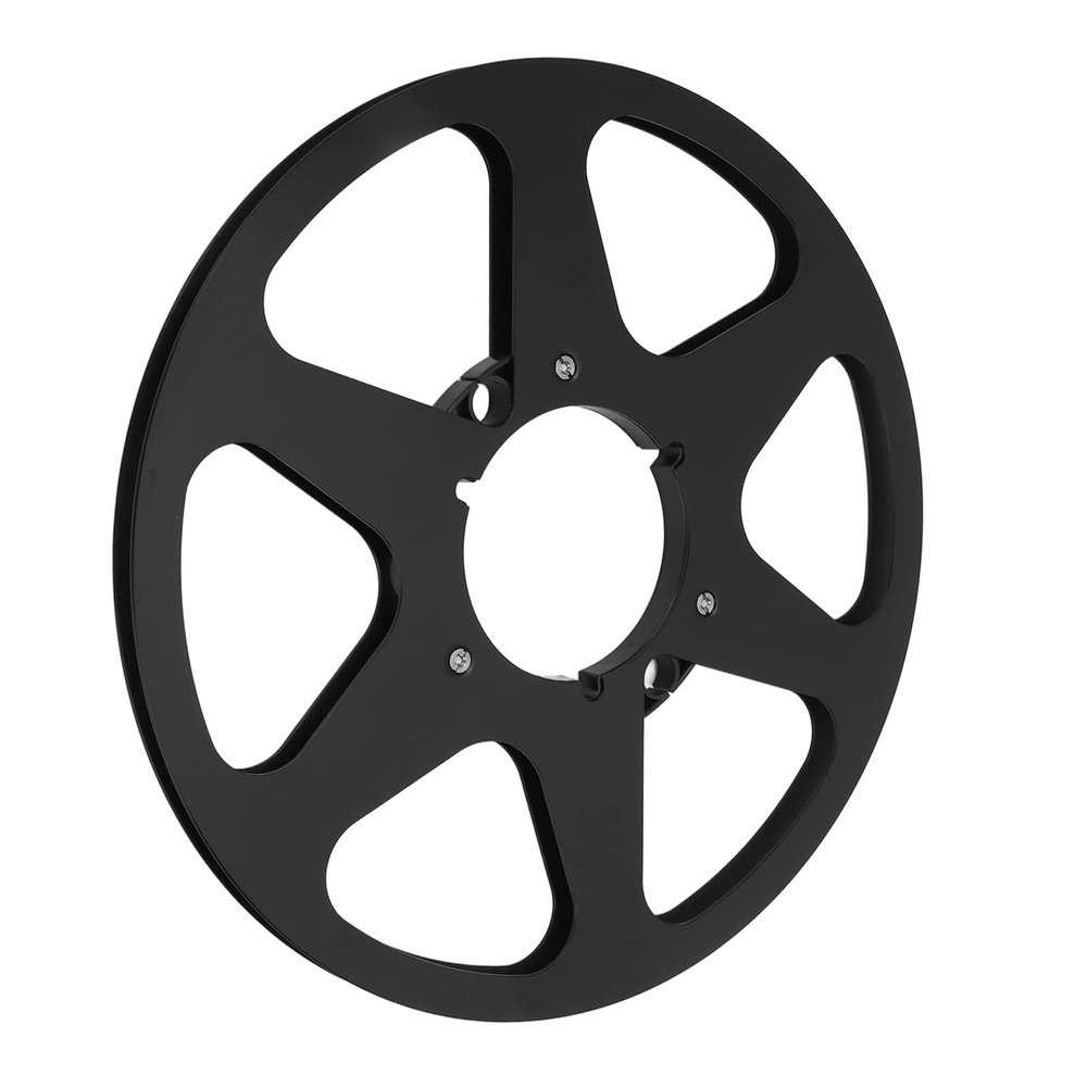 10 Inch Open Reel Takeup Reel, Replacement Aluminum Alloy Empty Tape Reel, Deck s Nab Hub Adapter for 1/4in Tape (Black)