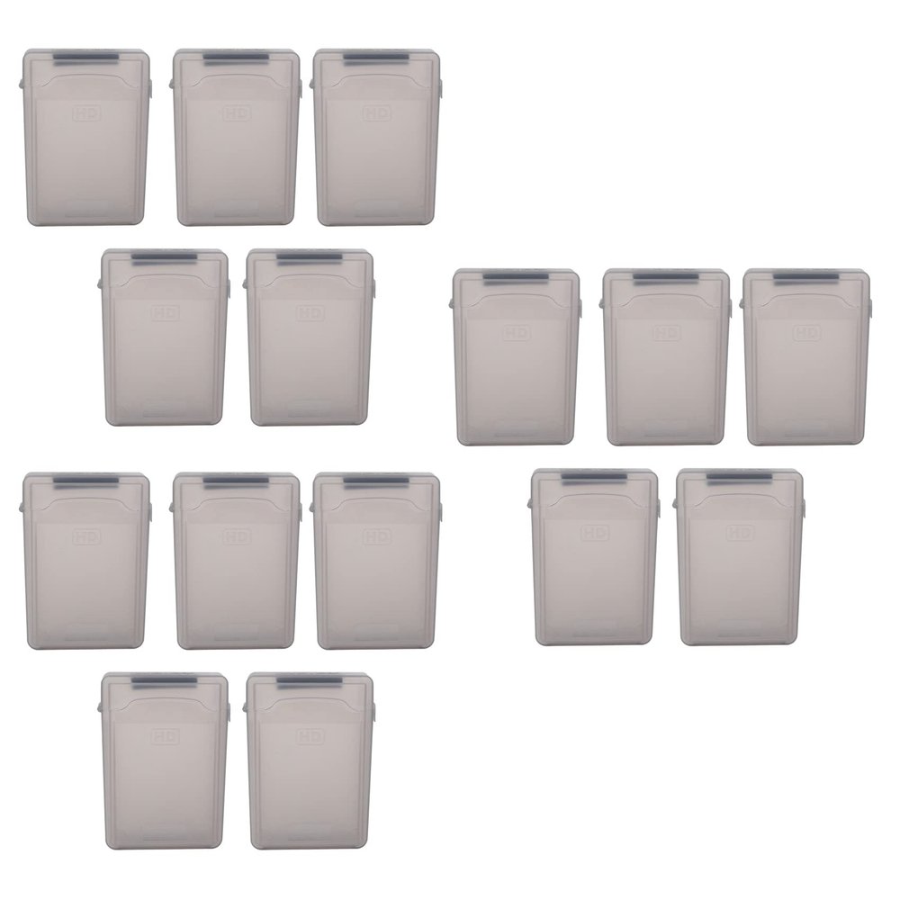 CRAKES 15Pcs 3.5 Inch IDE SATA HDD Hard Drive Disk Plastic Storage Box Case Enclosure