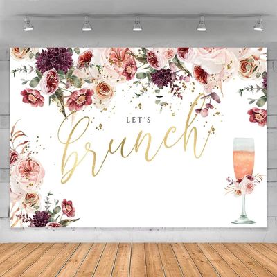 Fivan 6.5x5ft Let's Brunch Party Backdrop Event Dessert Table Background Decoration Supplies Gifts