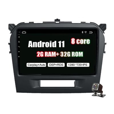 Android 11 9" IPS Touch Screen Car Stereo,Carplay RDS FM Car Radio for Suzuki Vitara 2015 2016 2017 2018 2019 Support USB DSP Steering Wheel Control DAB+ OBD DSP DVR+