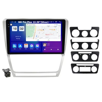 10'' Screen Android 12 Car Stereo Radio for Skoda Octavia 2008-2013 Car Multimedia Player with GPS Navigation Bluetooth FM Radio WiFi SWC DSP + Rear View Camera,M6 pro/8+256g/sr