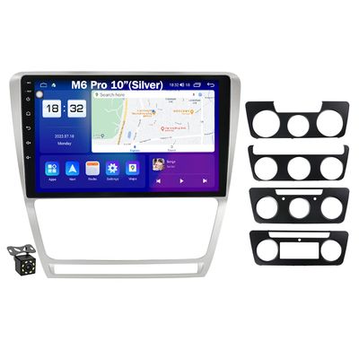 10'' Screen Android 12 Car Stereo Radio for Skoda Octavia 2008-2013 Car Multimedia Player with GPS Navigation Bluetooth FM Radio WiFi SWC DSP + Rear View Camera,M6 pro Plus/8+256g/sr