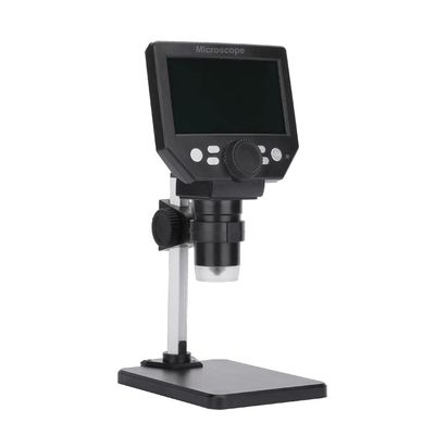 Digital Microscope for Soldering 4.3 Inch Large Base LCD Display 8MP 1-1000X Continuous Amplification Magnifier (Color : Al and Plastic Stent, Size : 1000X)