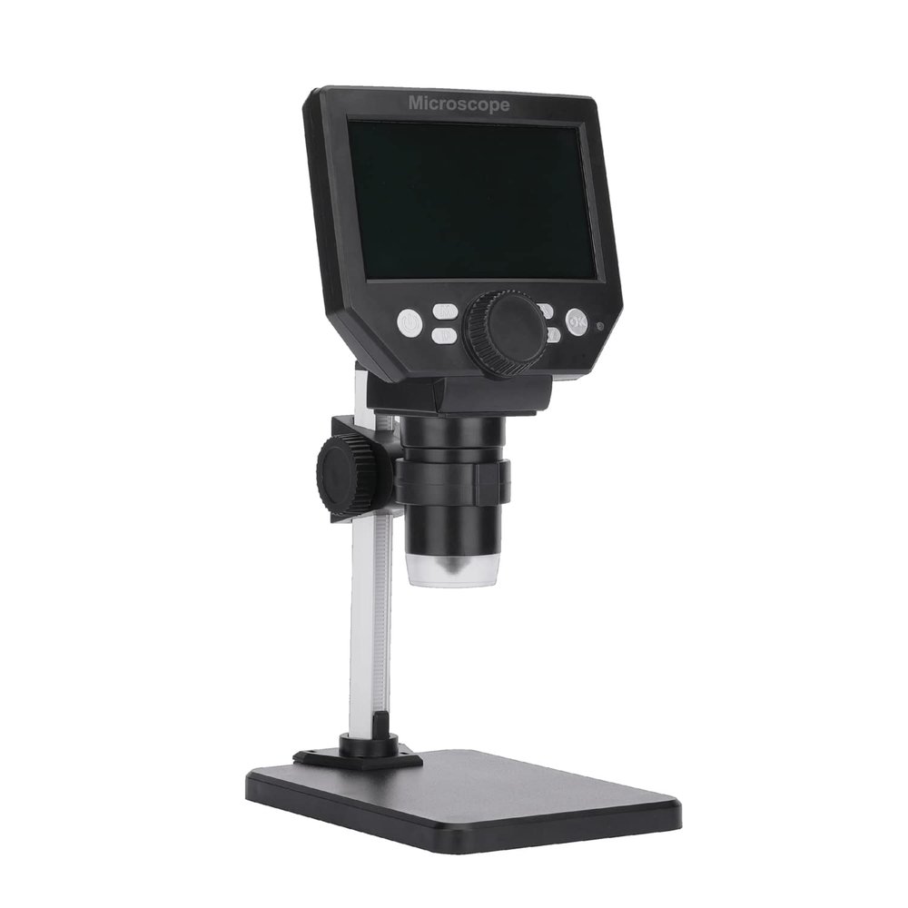 Digital Microscope for Soldering 4.3 Inch Large Base LCD Display 8MP 1-1000X Continuous Amplification Magnifier (Color : Al and Plastic Stent, Size : 1000X)