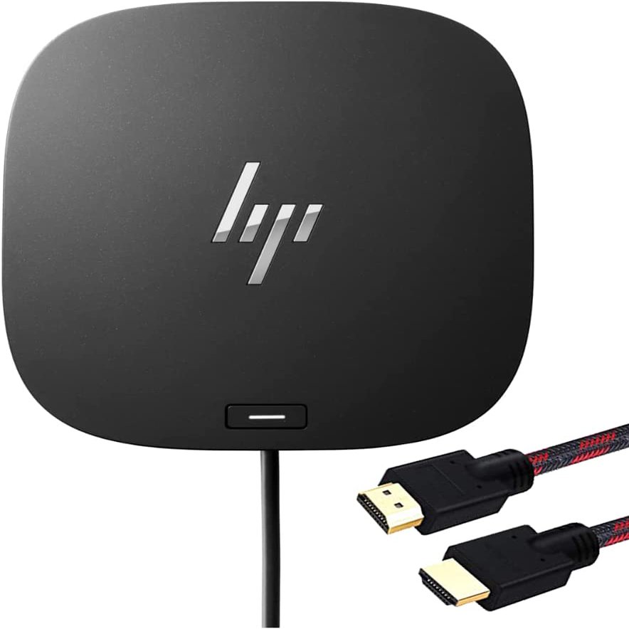 HP USB-C G5 Essential Dock Black 72C71AA#ABA (Simple Setup, Compact Design, USB-C, 4X USB-A 3.0 Gen 1, 2X DisplayPort, RJ45, HDMI, Combo Jack) with HDMI Cable